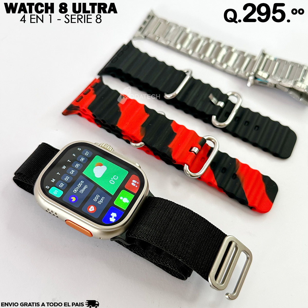 Smartwatch Watch 8 Ultra 4 en 1