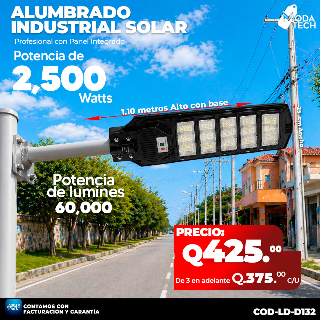 Alumbrado Solar Industrial de 2,500 Watts ☀️