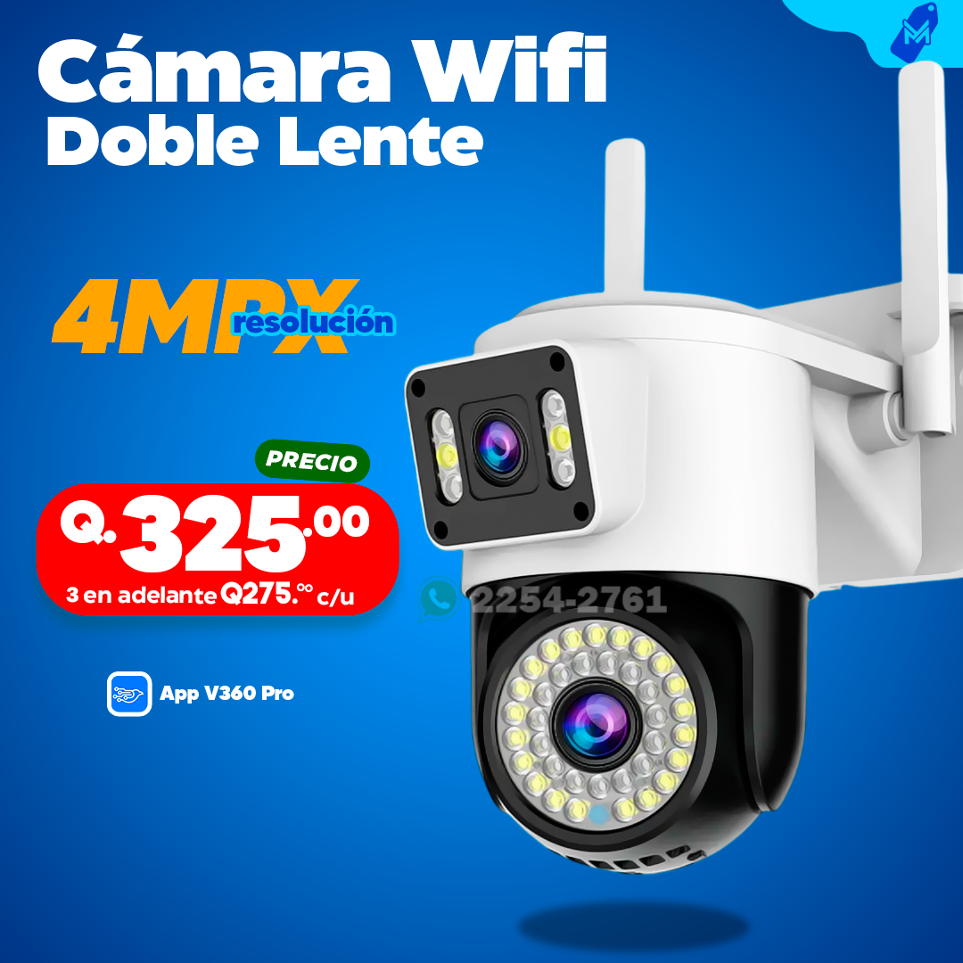 Cámara Wifi Doble lente de 4MPX