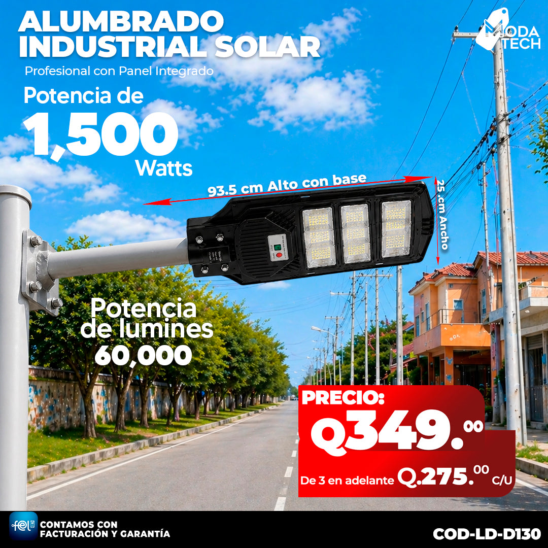Alumbrado Solar Industrial de 1,500 Watts ☀️
