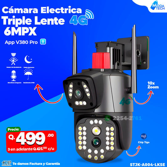 Cámara Electrica 4G de 6MPX