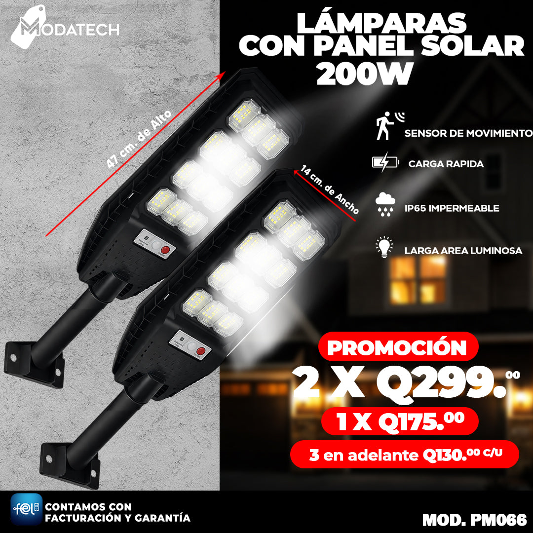 Lamparas Solares de 200 Watts ☀️