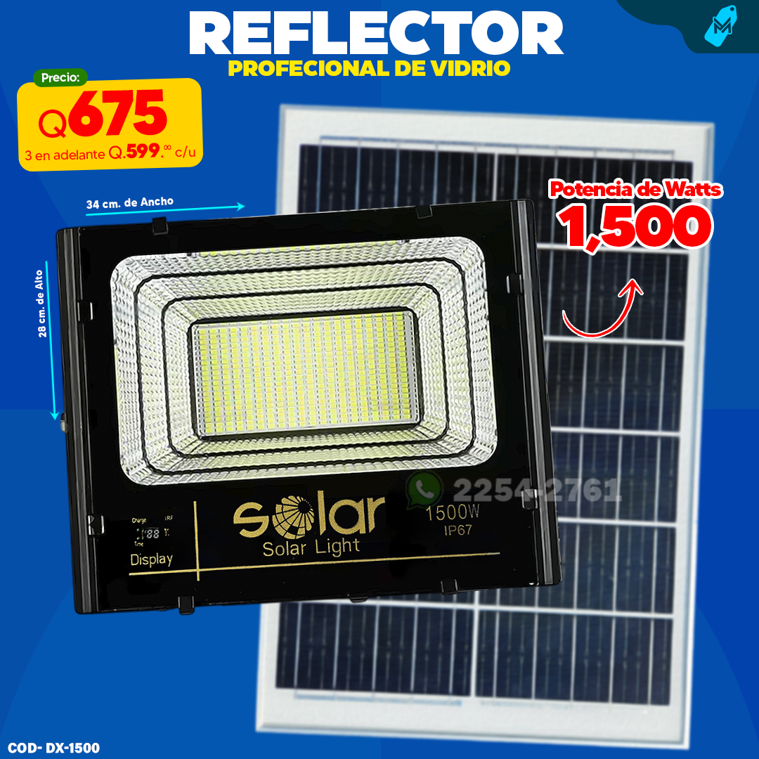 Reflecot Profecional de Vidrio 1500 watts