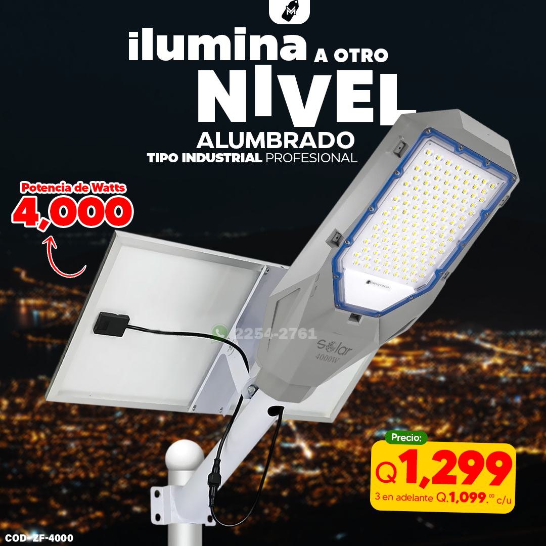 Alumbrado Publico Industrial de Material anticorrosivo 4,000 watts