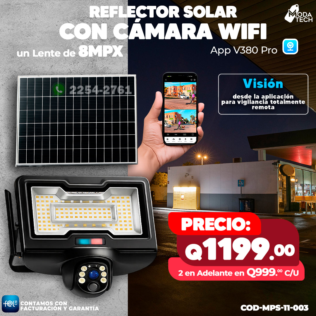 Cámara Solar con Reflector Wifi 💡