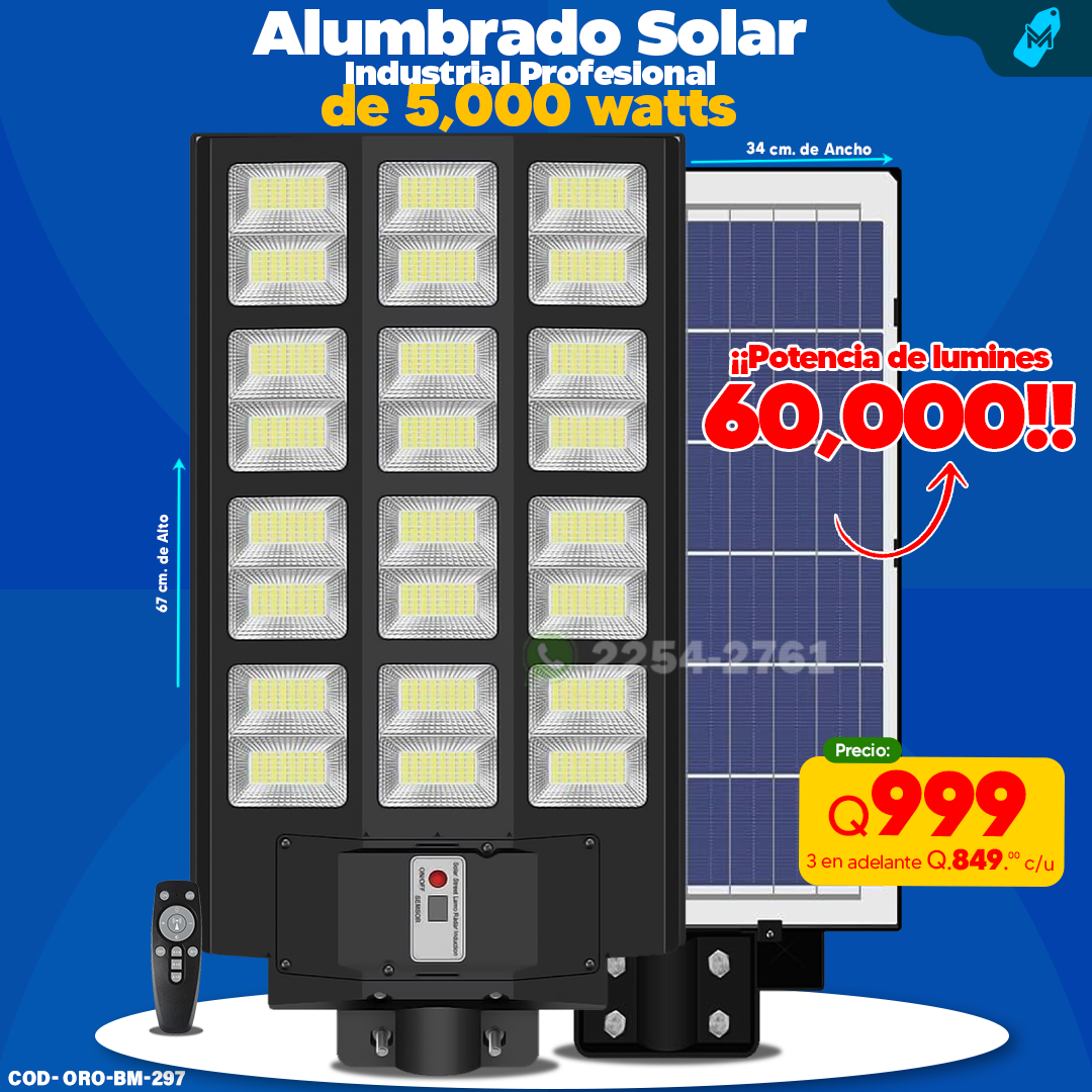 Alumbrado Solar Industrial de 5,000 watts