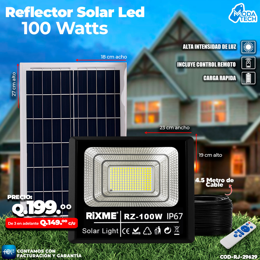 Reflector Solar Led 100 Watts 🔥