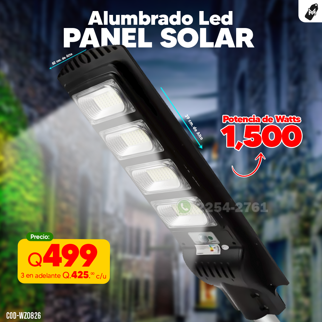 Alumbrado Led Solar de 1,500 watts
