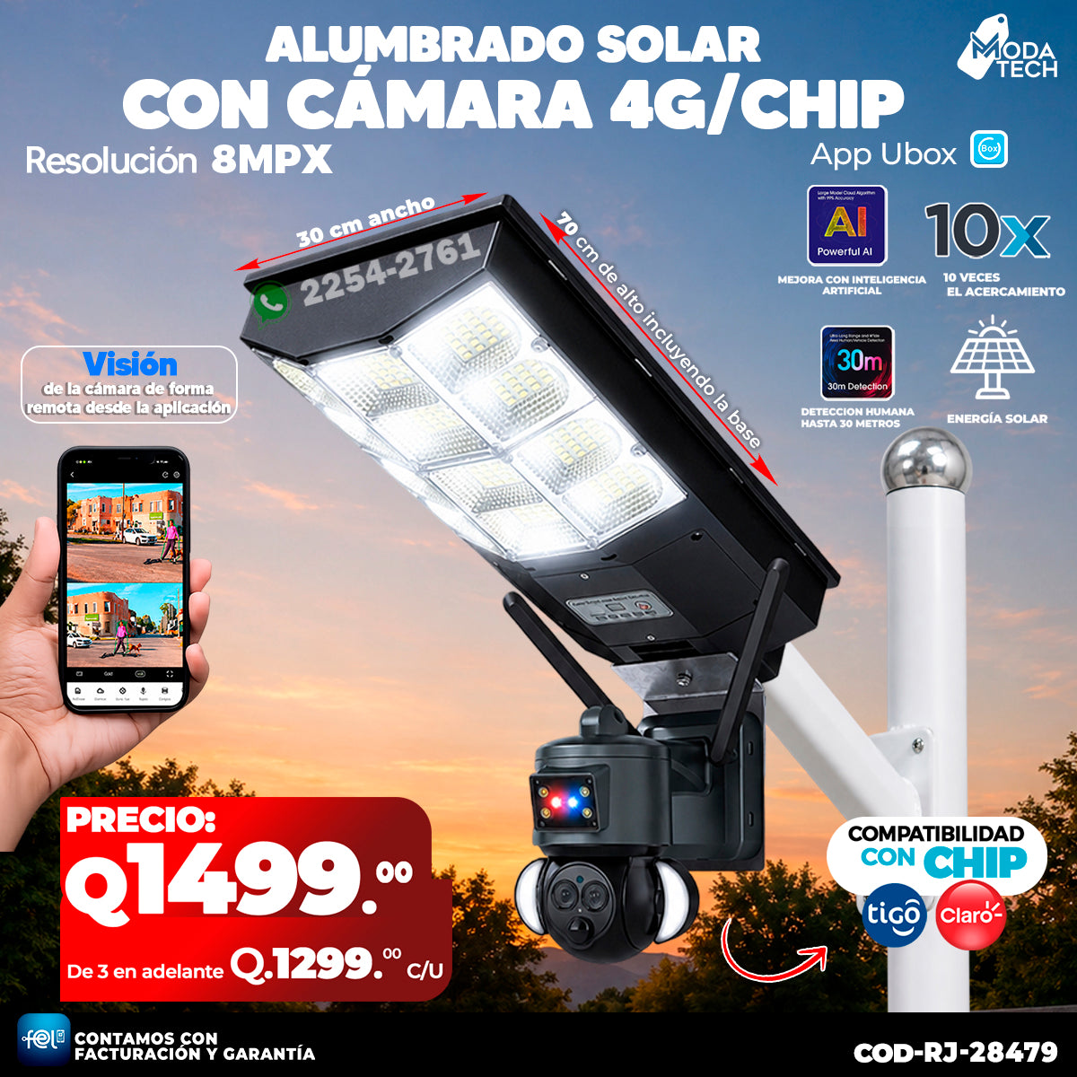 Alumbrado Solar con Cámara Solar 4G 💡