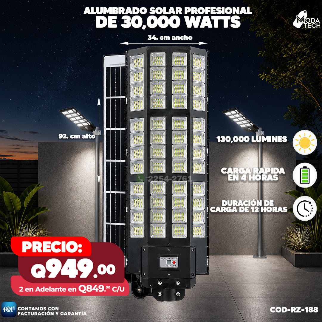 Alumbrado Solar de 30,000 Watts ☀️