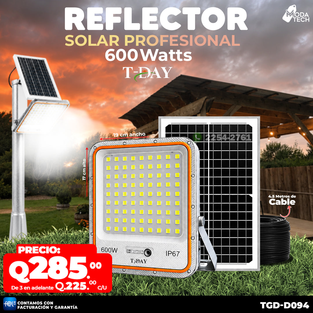 💡 Reflector Solar Profesional 600W ☀️🔋