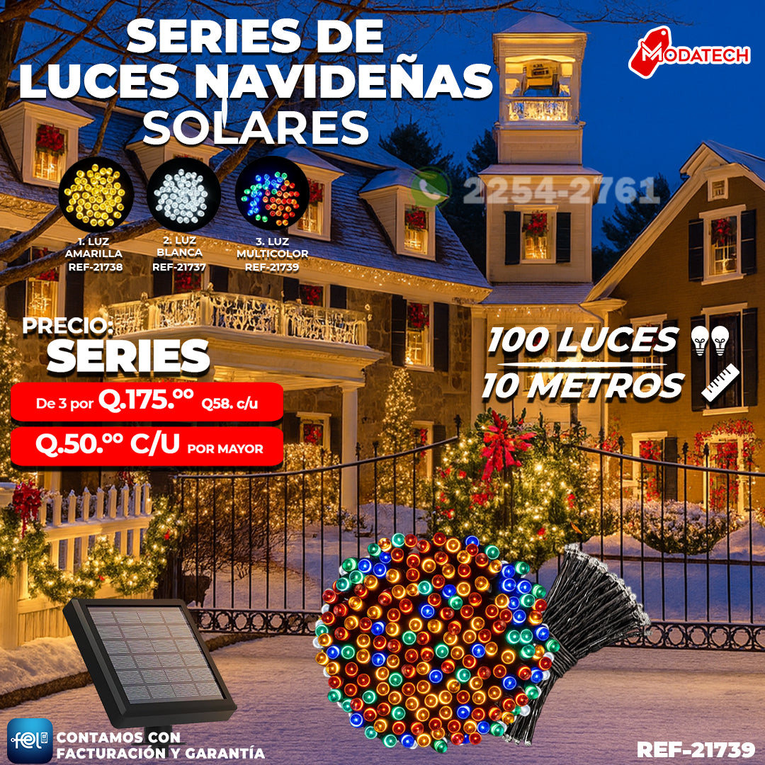 Luz Navideña Multicolor de 100 Luces/ 10 Metros 🎇✨