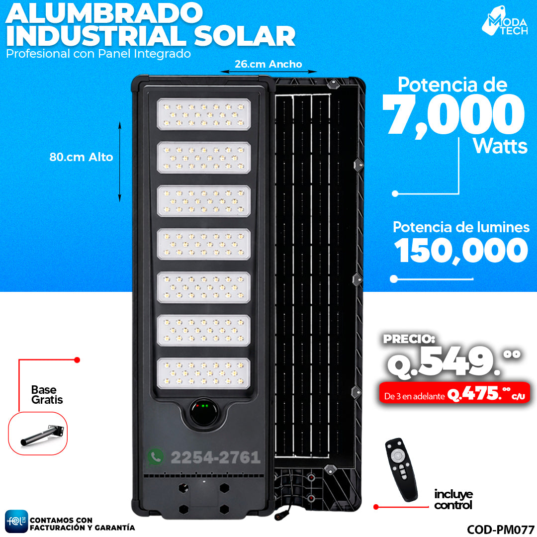 Alumbrado Solar Industrial de 7,000 Watts ☀️☀️
