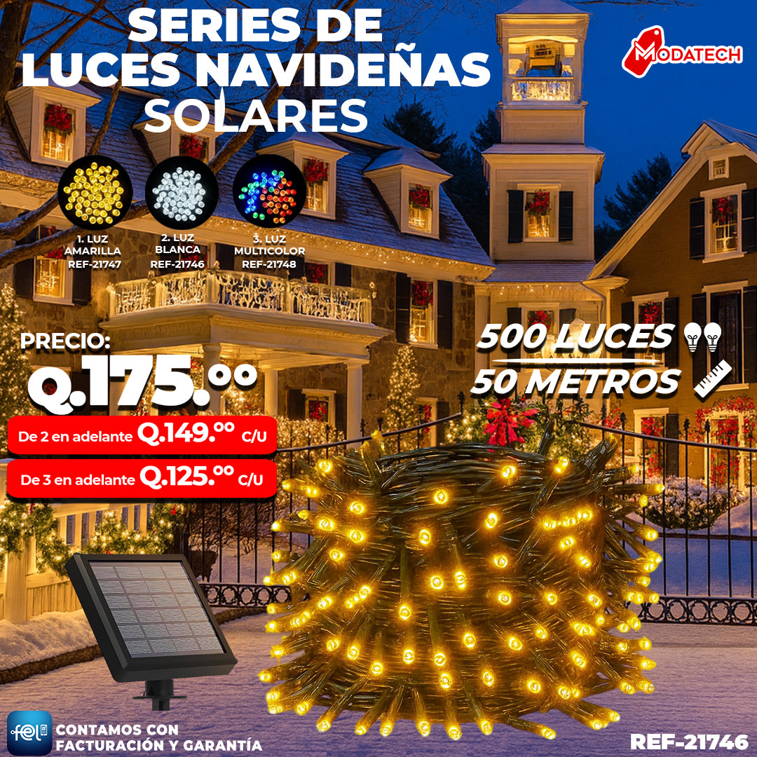 Luz Navideña color Amarillo de 500 Luces/ 50 Metros 🎇✨