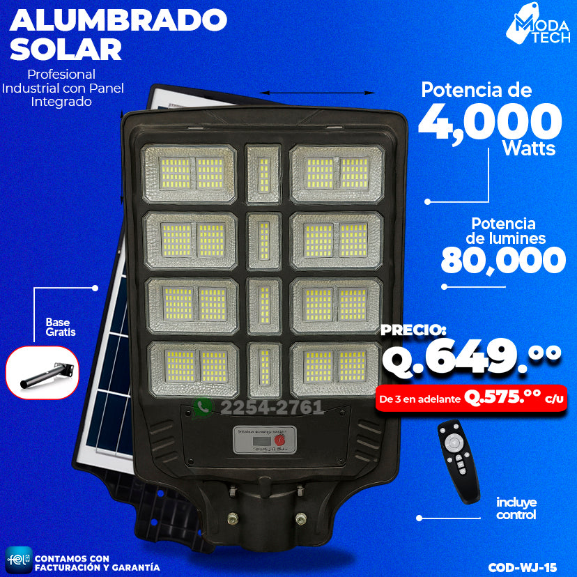 Alumbrado Solar 4,000 Watts 🌞🌞
