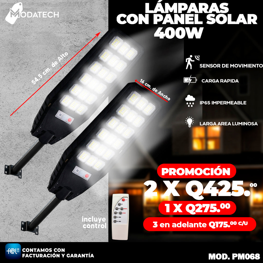 Lamparas Solares de 400 Watts ☀️