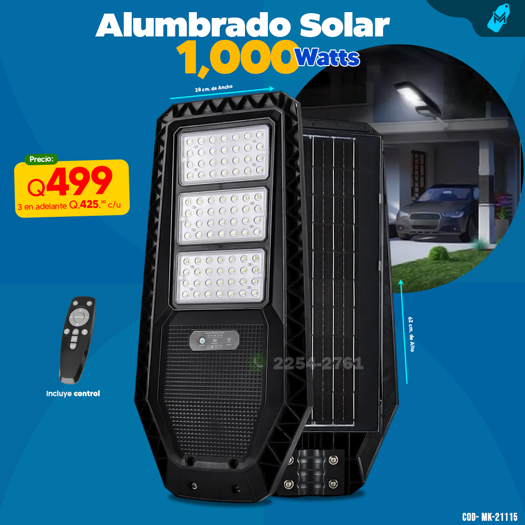 Alumbrados Solar Publico de 1,000 watts