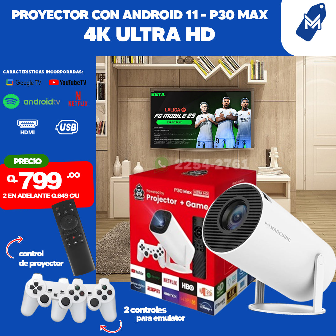 Proyector 4K Ultra HD P30 MAX