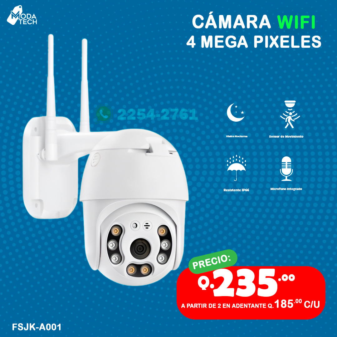 🔒Cámaras Eléctricas conexión Wifi de 04 Mega Pixeles