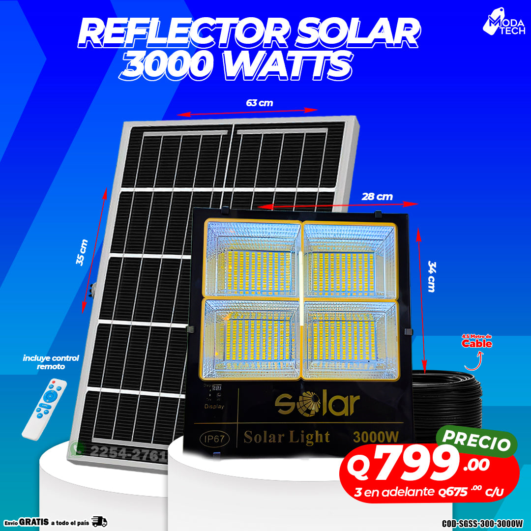 🔦 Reflector Solar de 3000W