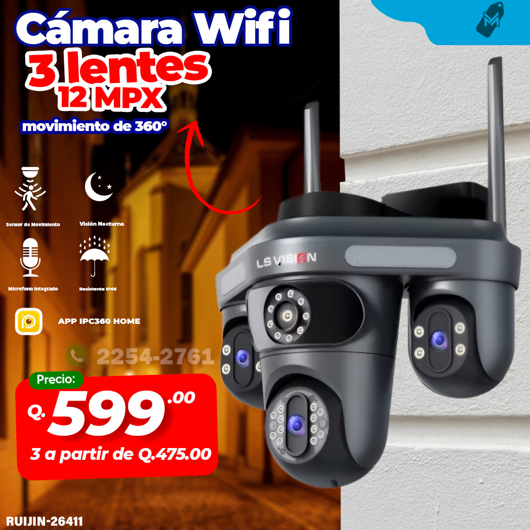 Cámara wifi 3 lentes 12MPX 26411