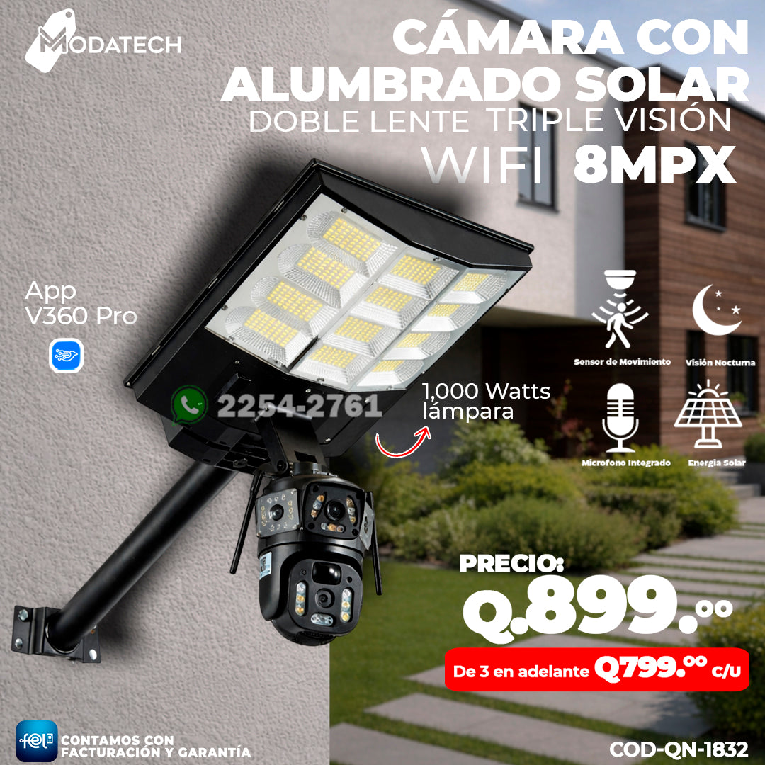 Alumbrado Solar con Cámara Solar Wifi 💡