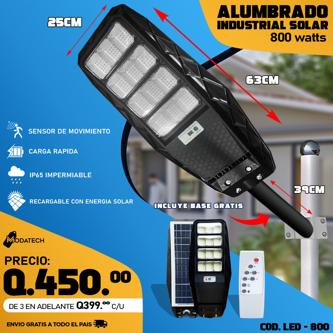 Alumbrados Solares Profesionales Industriales con Panel solar