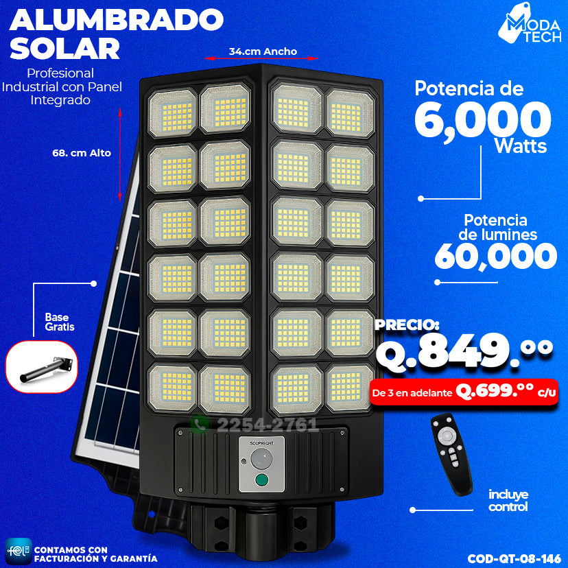 Alumbrado Solar Industrial - 6,000 WATTS