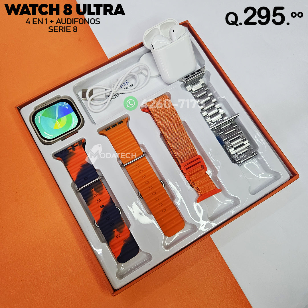 Smartwatch Watch 8 Ultra 4 en 1