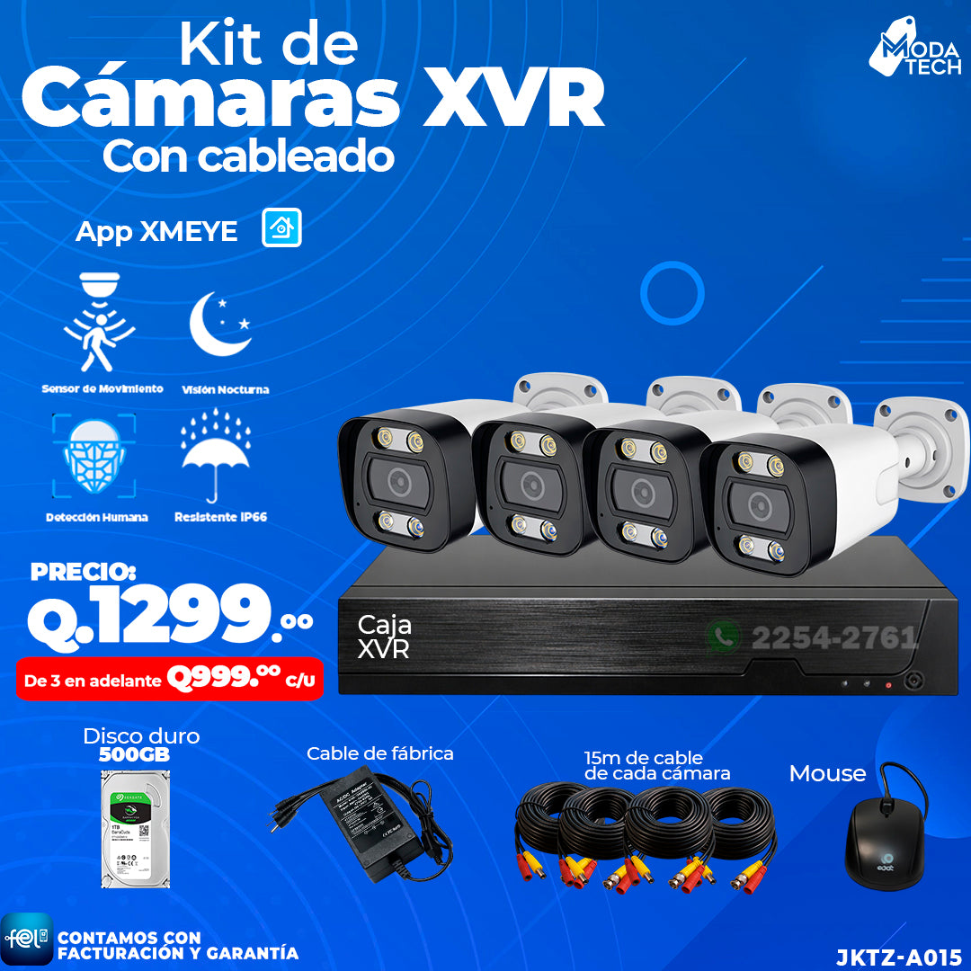 Combo de Cámaras XVR de 4 Cámaras ✨🔦