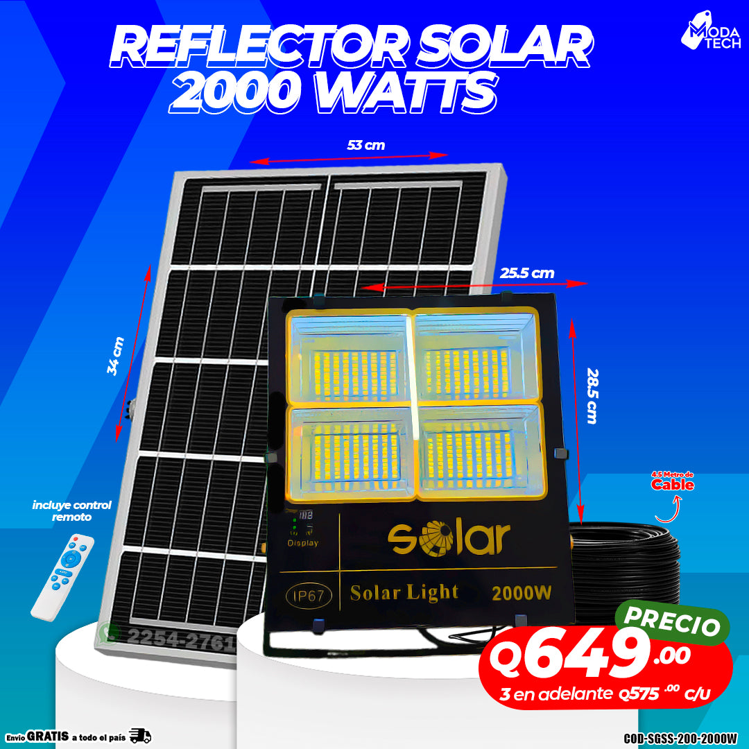🔦 Reflector Solar 2000W