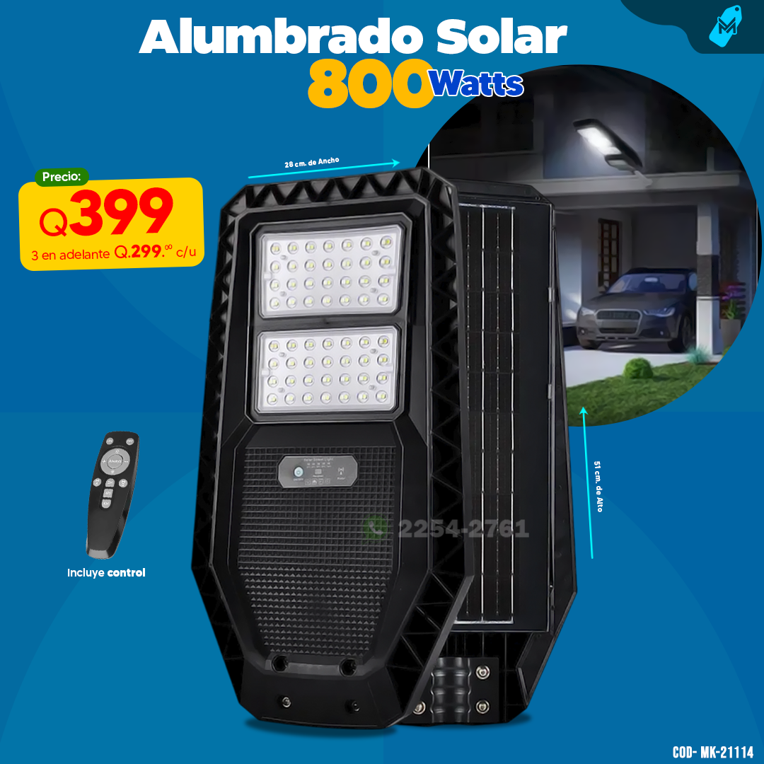 Alumbrados Solar Publico de 800 watts
