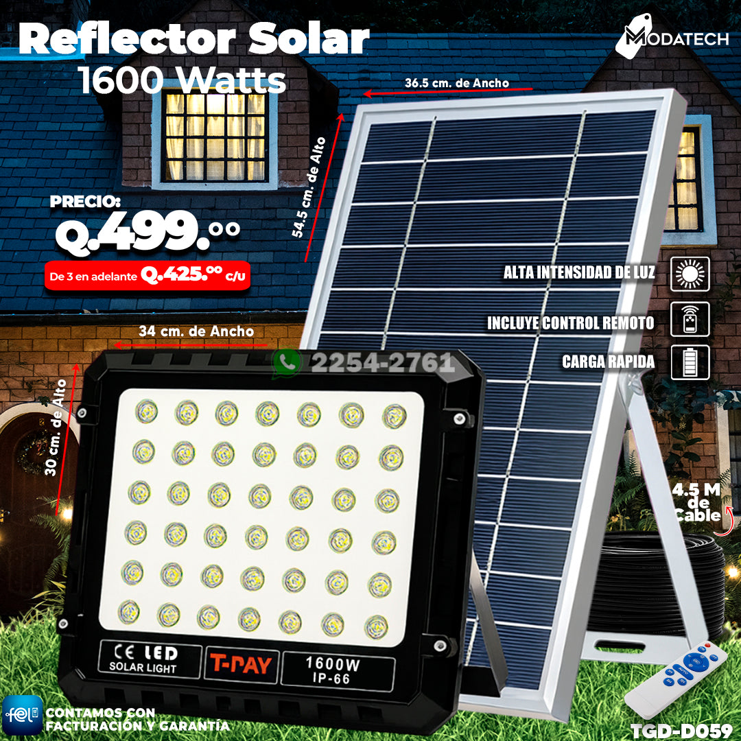 Reflector Profecional Solar 1,600 watts 🌙