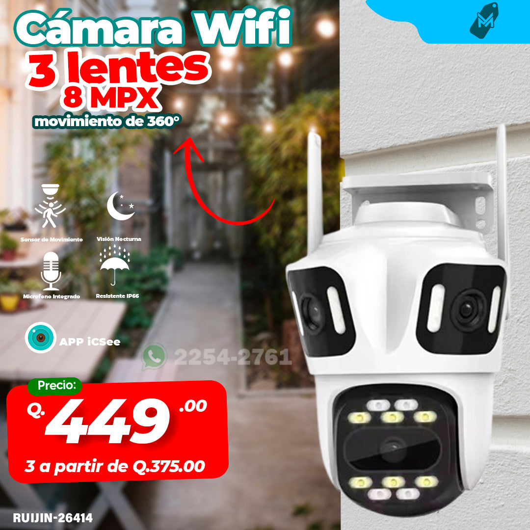 Cámara Wifi 3 lentes 8 MPX 26414