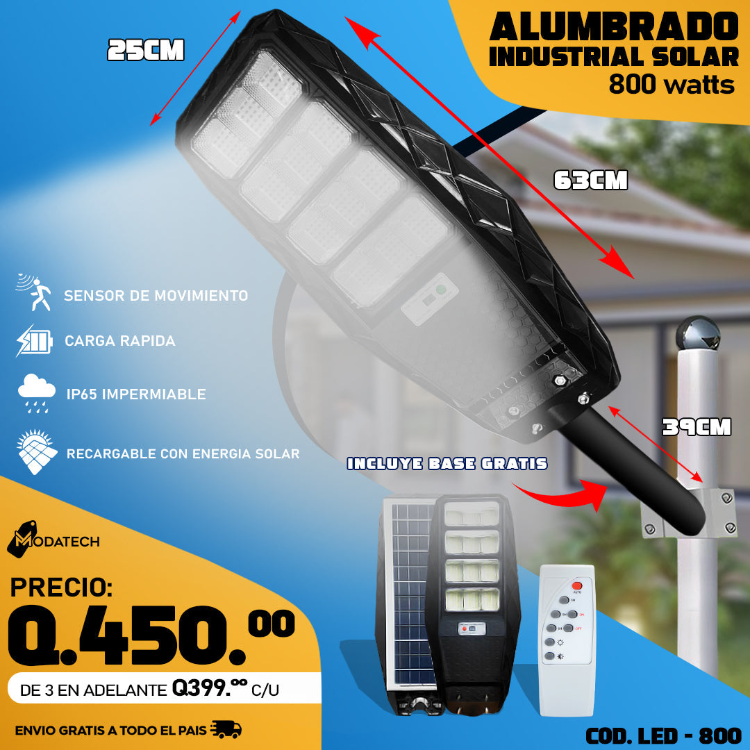 Alumbrados Solares Profesionales Industriales con Panel solar