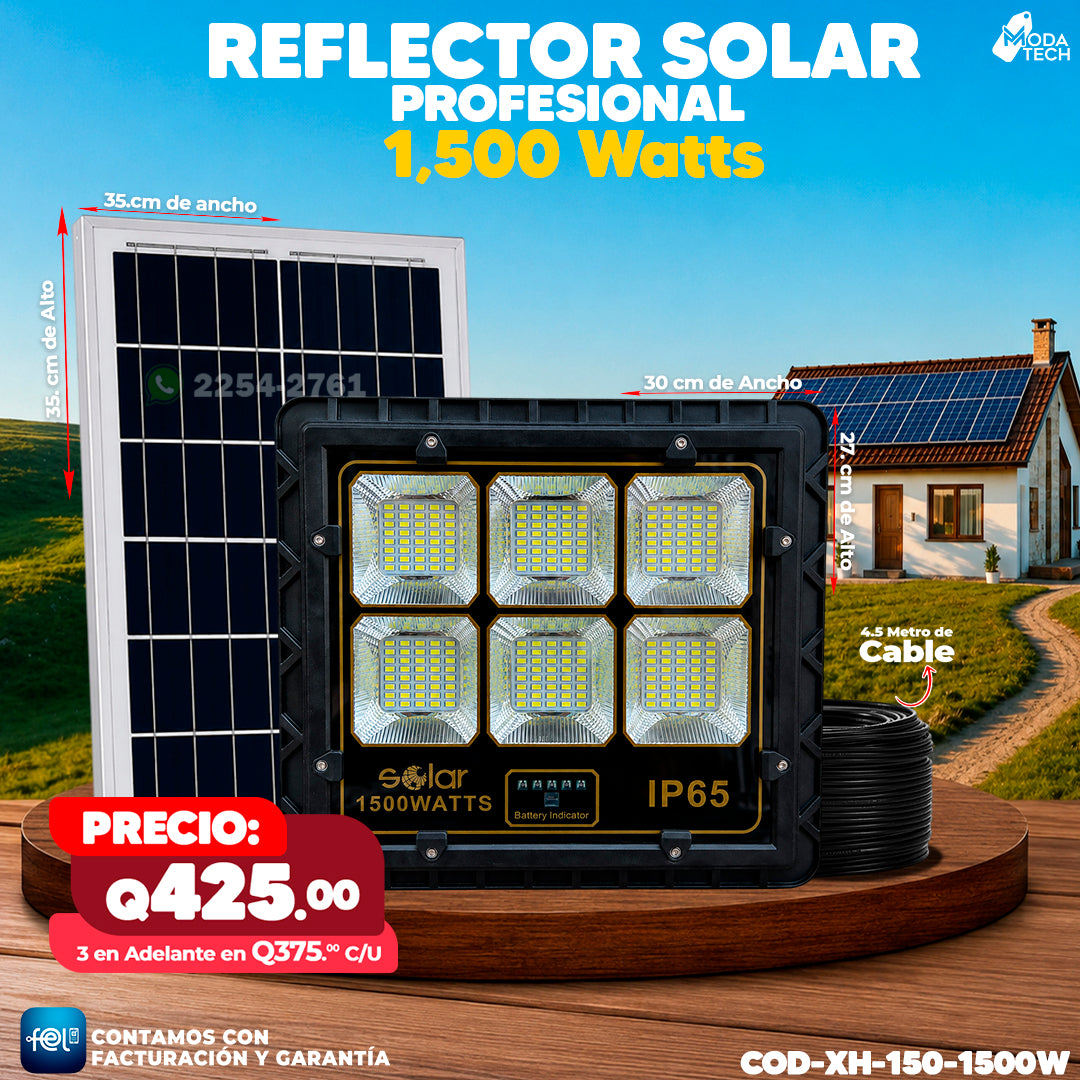 Reflector Solar de Vidrio de 1,000W 🔆🔆