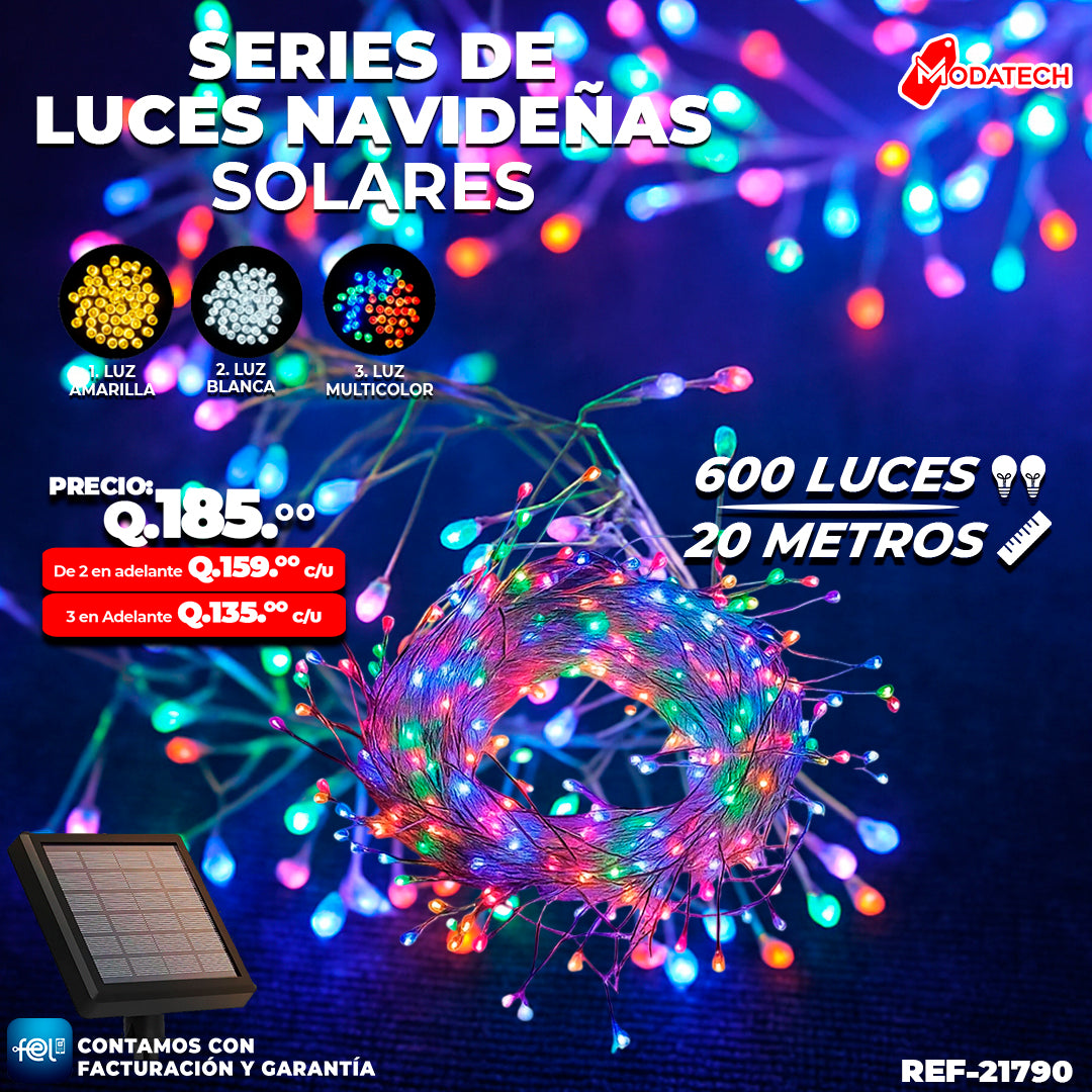 Luz Navideña Multicolor de 600 Luces/ 20 Metros 🎇✨