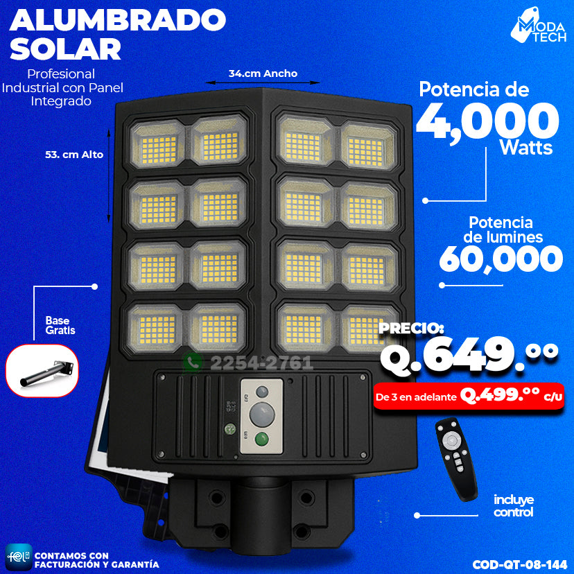 Alumbrado Solar 4,000 Watts 🌞🌞