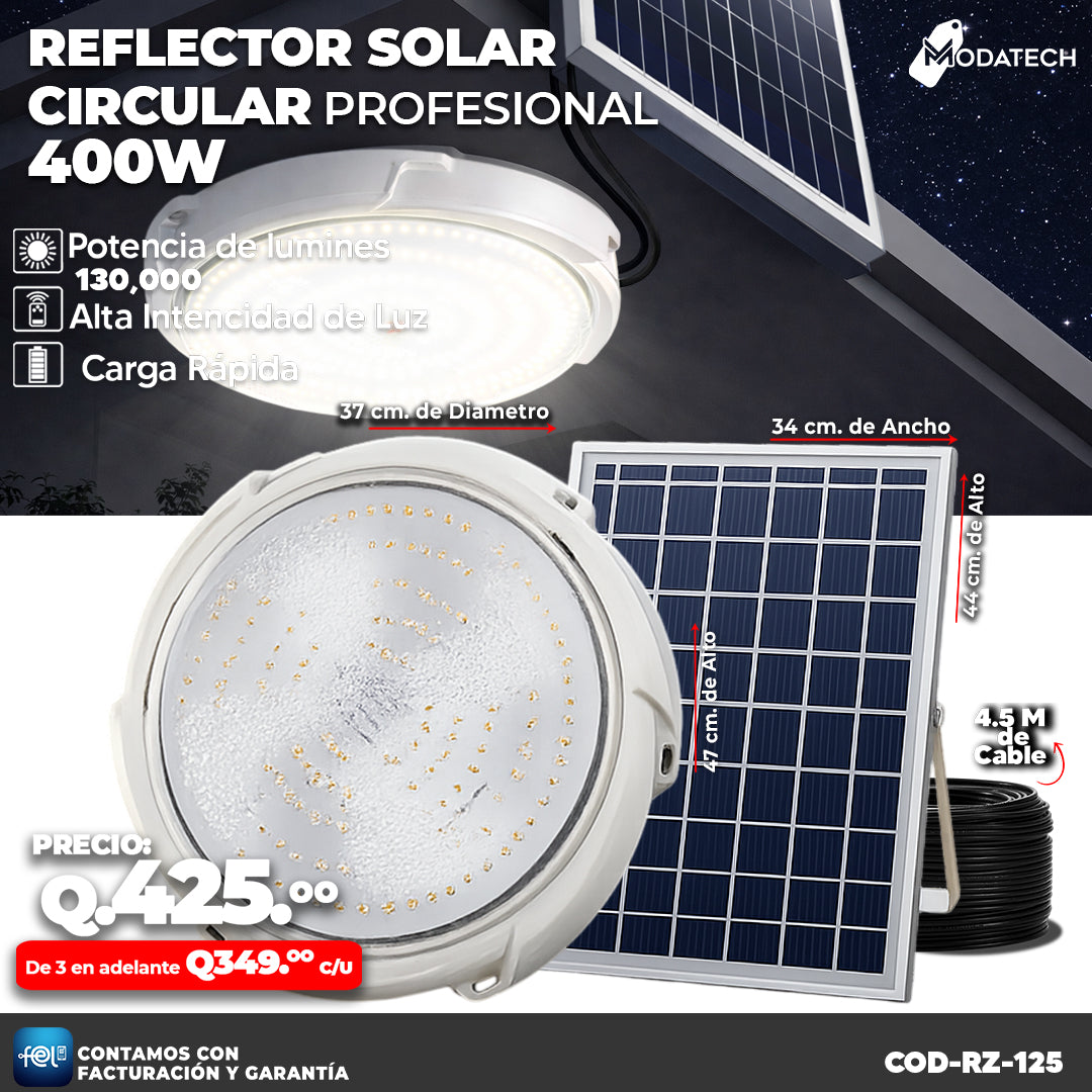 💡☀️ Reflector Solar Circular Profesional de 400W ☀️💡