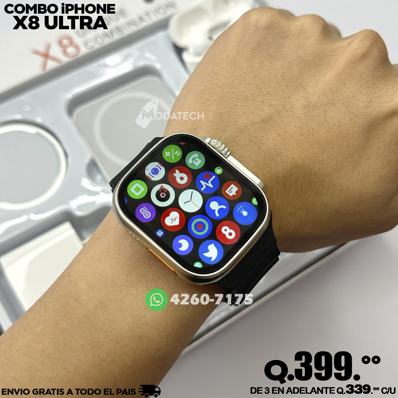Smartwatch X8 ULTRA - Combo IPhone