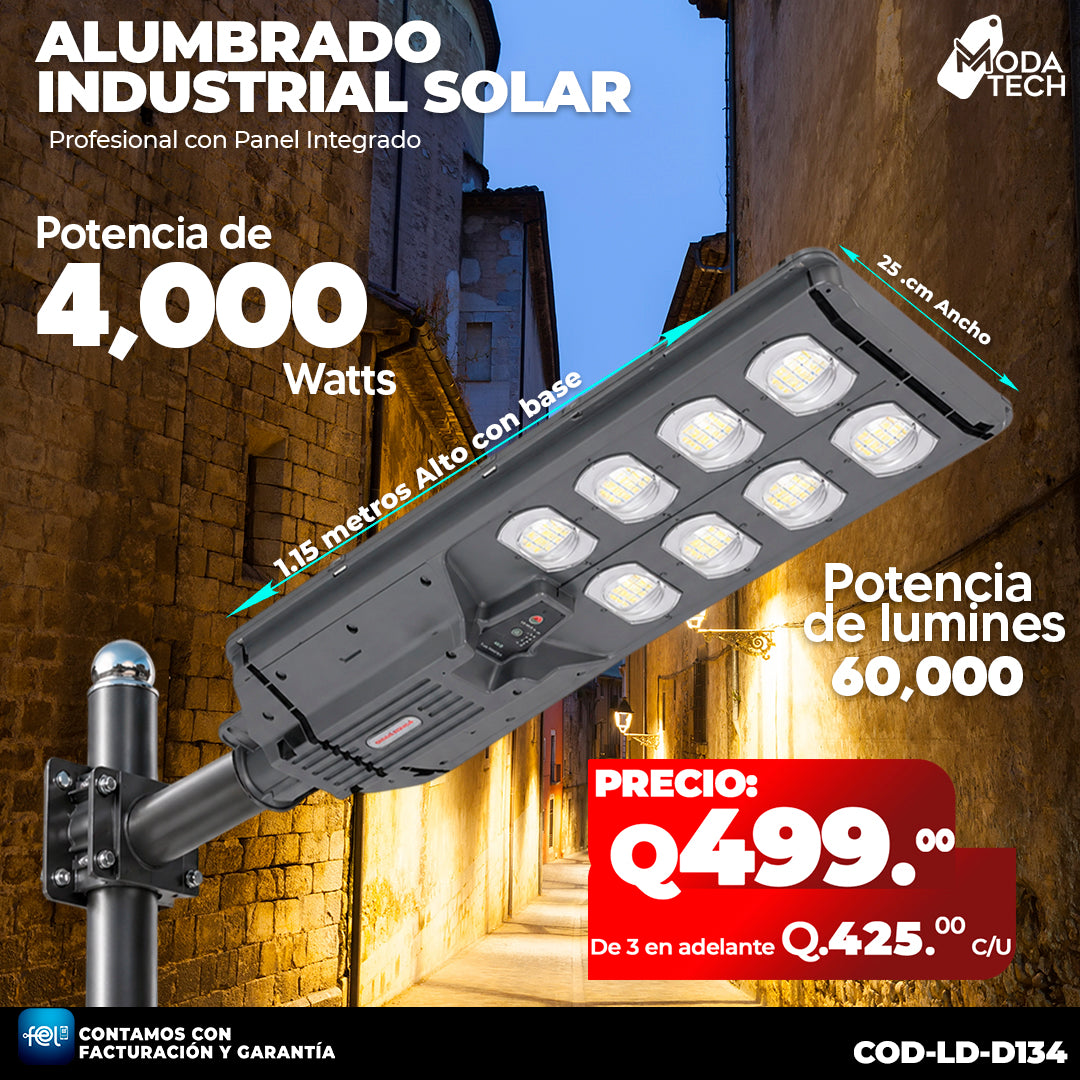 Alumbrado Solar Industrial de 4,000 Watts ☀️
