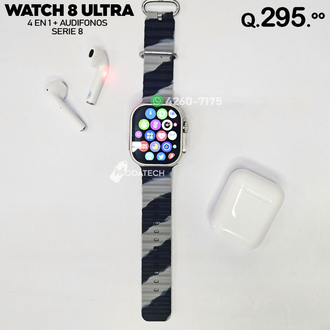 Smartwatch Watch 8 Ultra 4 en 1