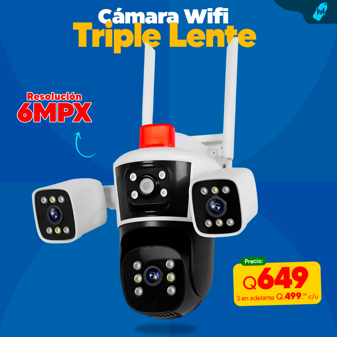Cámara Wifi Triple Lente Robot