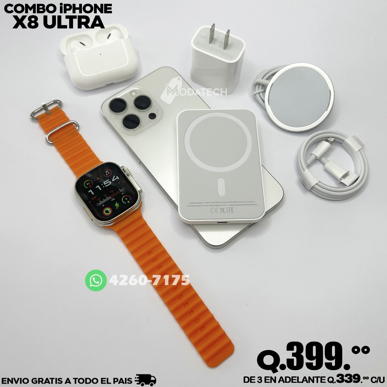 Smartwatch X8 ULTRA - Combo IPhone