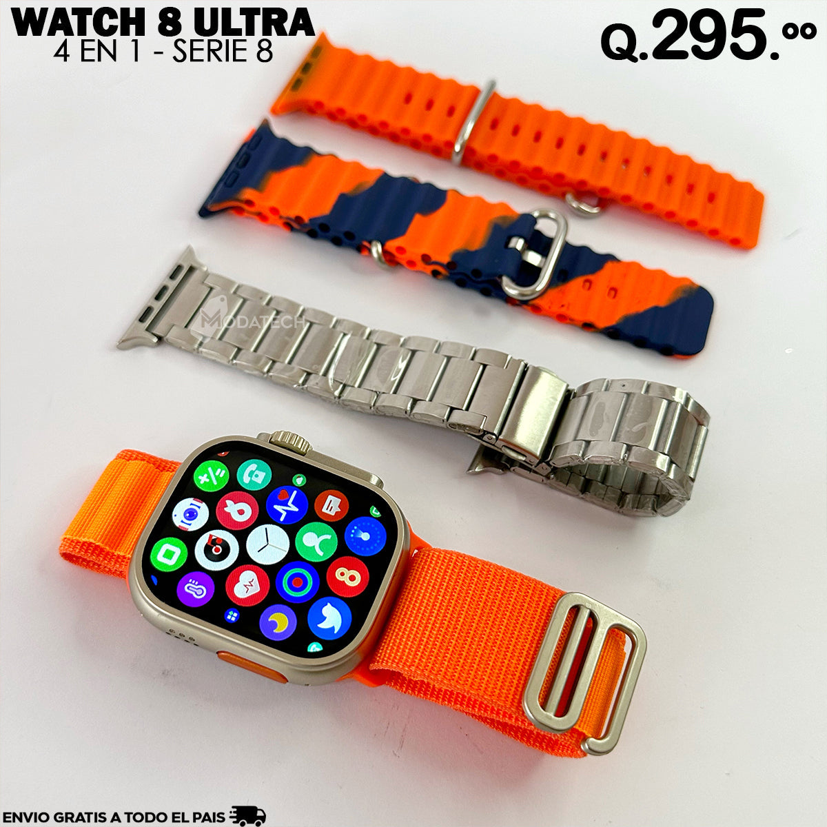 Smartwatch Watch 8 Ultra 4 en 1