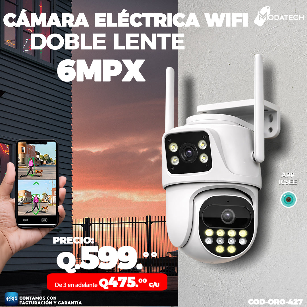 Cámara Wifi Doble lente de 6MPX ☂️