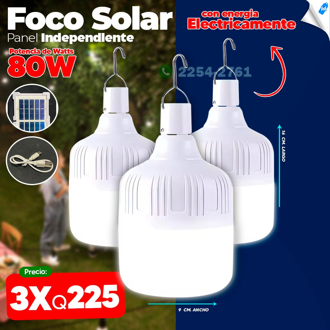 Foco Solar Led de 80 Watts 🌞💡