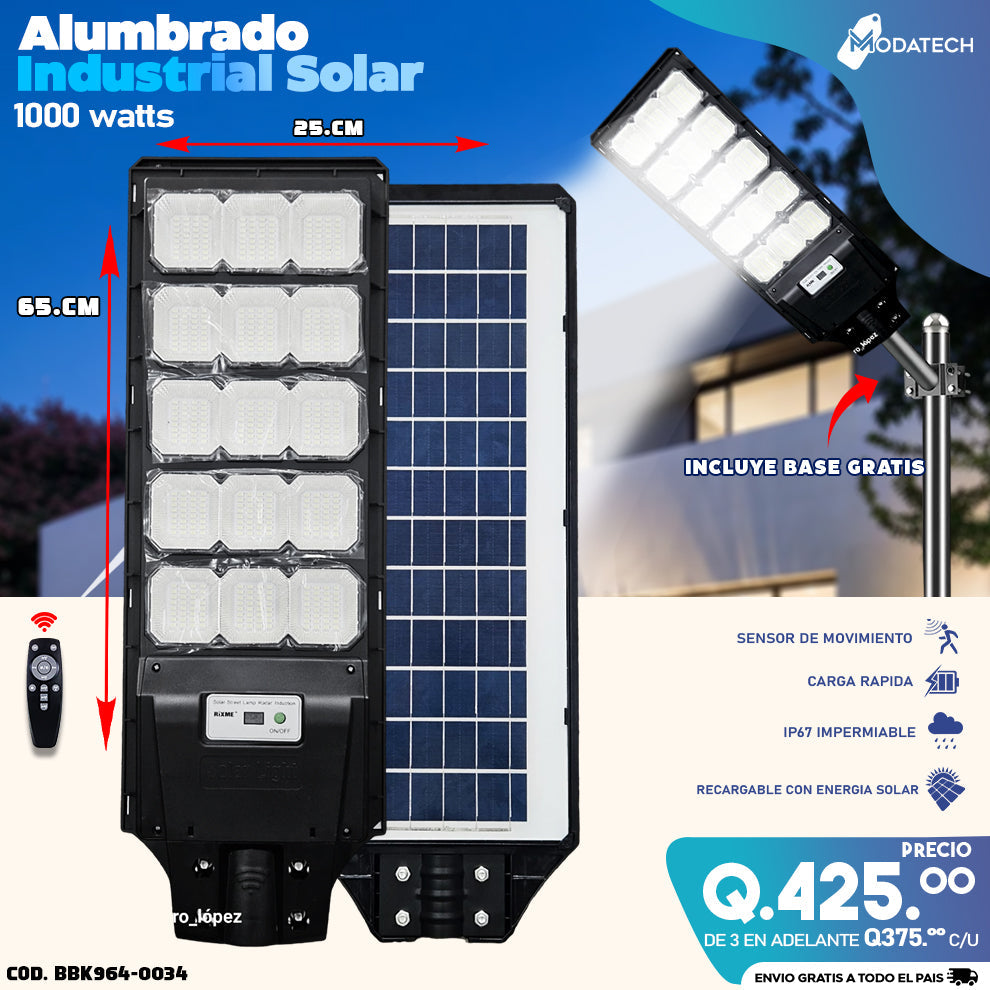 Alumbrados Solares Profesionales Industriales con Panel solar