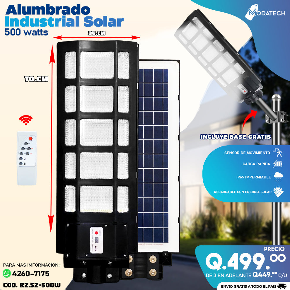 Alumbrados Solares Profesionales Industriales con Panel solar