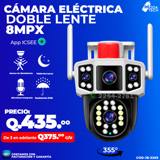 Cámara Wi-fi Doble Lente 8MPX 🌙🌙